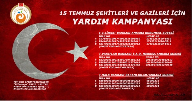15 Temmuz Şehitleri İçin Yardım Kampanyası