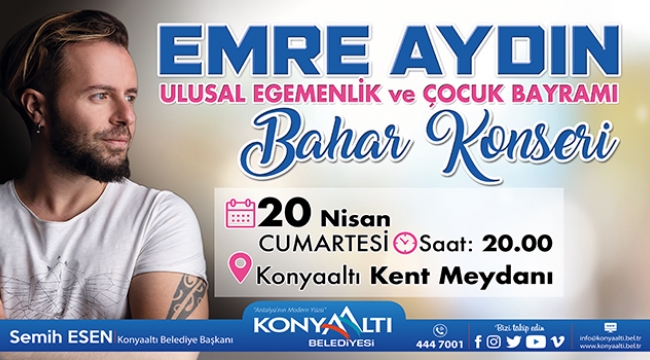 KONYAALTI BELEDİYESİ’NDEN EMRE AYDIN KONSERİ