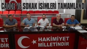 KOMİSYON CADDE VE SOKAK İSİMLERİNİ TAMAMLADI