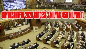 BÜYÜKŞEHİR’İN 2020 BÜTÇESİ 3 MİLYAR 450 MİLYON TL