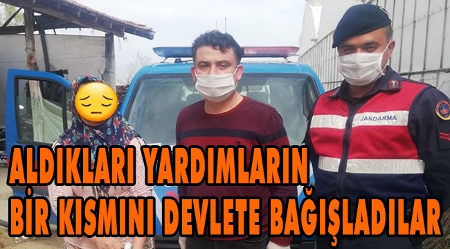 ALDIKLARI YARDIMLARIN BİR KISMINI DEVLETE BAĞIŞLADILAR