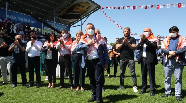 Başkan Böcek'ten Merkezefendi güreşlerine destek.