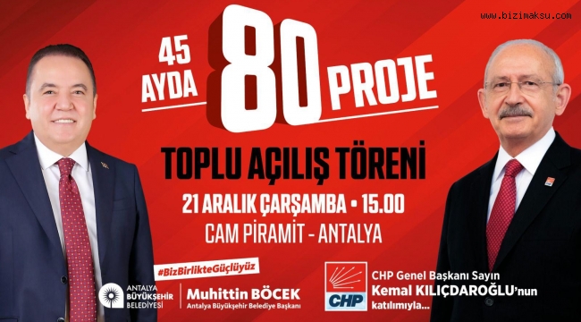 BÜYÜKŞEHİR’DEN “45 AYDA 80 PROJE” İÇİN TOPLU AÇILIŞ TÖRENİ