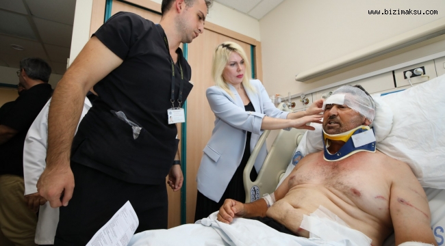 Rektör Özkan, aslan saldırısına uğrayan Süleyman Kır’ı ziyaret etti