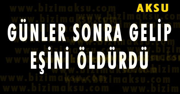 AKSU'DA GÜNLER SONRA GELİP ESKİ EŞİNİ ÖLDÜRDÜ