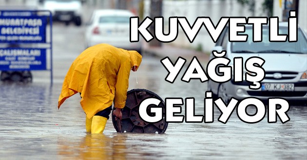Antalya İçin Kuvvetli Yağış Uyarısı