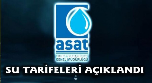ASAT'ın su tarifesi açıklandı