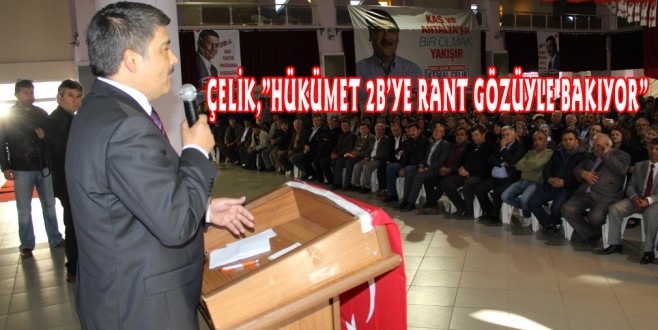 ÇELİK,”HÜKÜMET 2B’YE RANT GÖZÜYLE BAKIYOR”