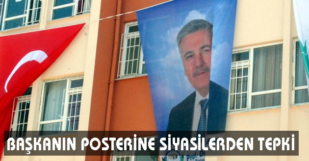 İLKOKULA BELEDİYE BAŞKANININ POSTERİ ASILDI