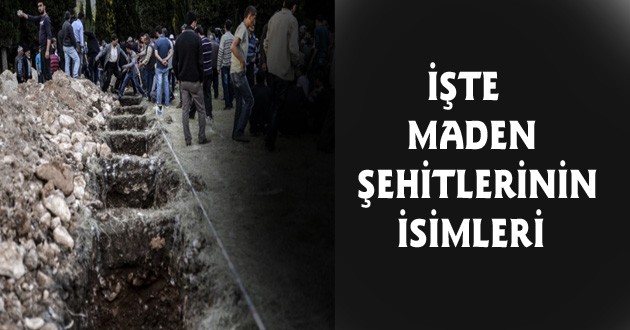 İŞTE MADEN ŞEHİTLERİNİN İSİMLERİ
