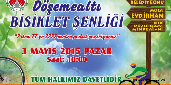 Pazar günü Döşemealtı'nda Bisiklet Şenliği var