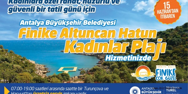 Sarısu ve Finike Kadınlar Plajı bayramda hizmette