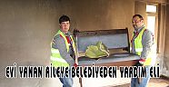 AKSU BELEDİYESİ’NDEN EVİ YANAN AİLEYE YARDIM ELİ