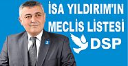 DSP ADAYI İSA YILDIRIM LİSTESİNİ AÇIKLADI