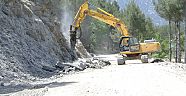 Köprülü Kanyon yolunda asfalt çalışması
